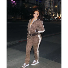 Load image into Gallery viewer, Leopard Jacket Tracksuit Set