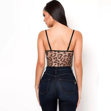 Load image into Gallery viewer, Leopard Straps Mesh Bodysuit