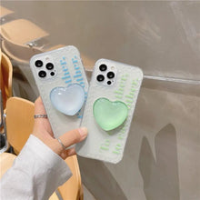Load image into Gallery viewer, Letter Love Heart Crystal Bracket Clear Soft Case For IPhone