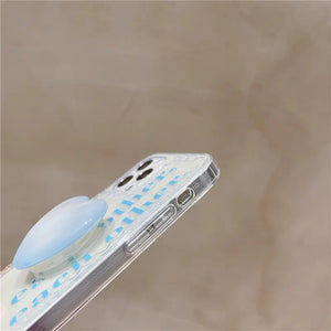 Letter Love Heart Crystal Bracket Clear Soft Case For IPhone