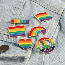 Load image into Gallery viewer, LGBT Flag Rainbow Brooches