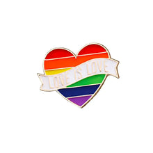 Load image into Gallery viewer, LGBT Flag Rainbow Brooches - Heart 4