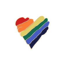 Load image into Gallery viewer, LGBT Flag Rainbow Brooches - Heart 5
