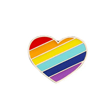 Load image into Gallery viewer, LGBT Flag Rainbow Brooches - Heart 6