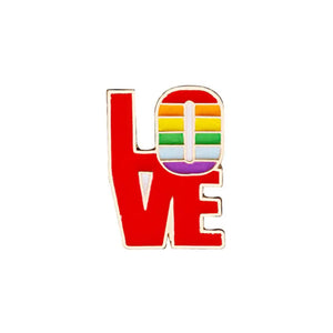 LGBT Flag Rainbow Brooches - LOVE