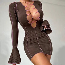 Load image into Gallery viewer, Cut Out Long Sleeve Bandage Mini Dress