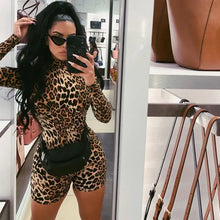 Load image into Gallery viewer, Long Sleeve Leopard Print Jumpsuit