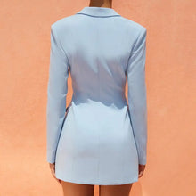 Load image into Gallery viewer, Long Sleeve Notched Collar Hollow Out Blazer Dress