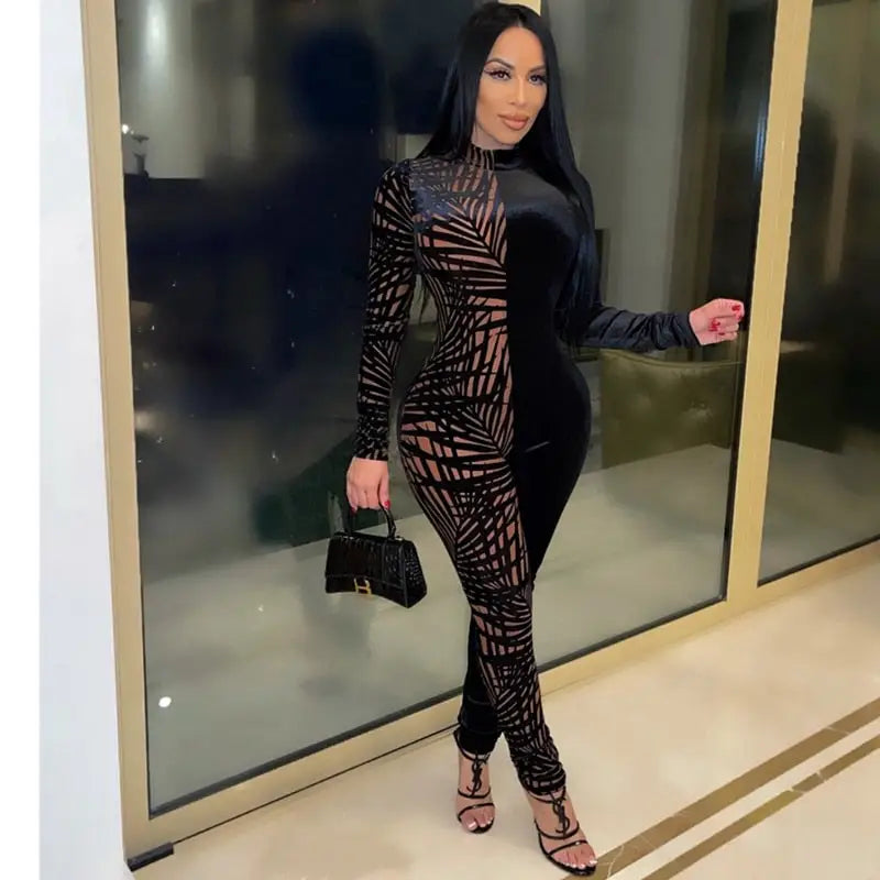 Long Sleeve One Piece Elegant Jumpsuit