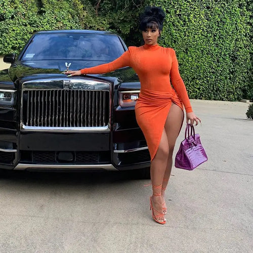 Long Sleeve Split Baddie Short Dress