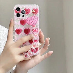 Love Heart Bracelet Clear Soft Phone Case For IPhone