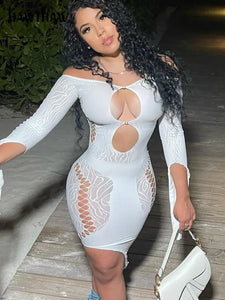 Marleny Hollow Out Bodycon Mini Dress