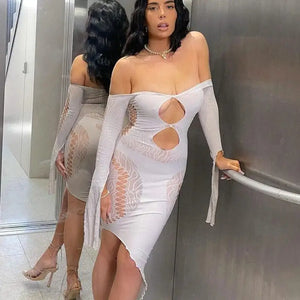 Marleny Hollow Out Bodycon Mini Dress