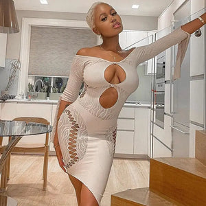 Marleny Hollow Out Bodycon Mini Dress