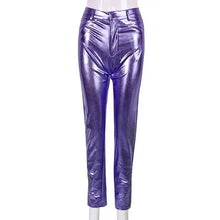 Load image into Gallery viewer, Metallic Shiny High Waisted Skinny Pants