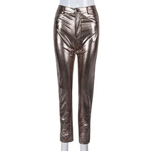 Load image into Gallery viewer, Metallic Shiny High Waisted Skinny Pants
