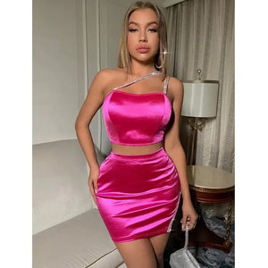 Mini Satin Pleated Sundress