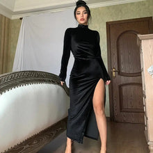 Load image into Gallery viewer, Monte Carlo Velvet Ruched Dress