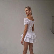 Load image into Gallery viewer, V Neck Ruffled Pleated Corset Dress