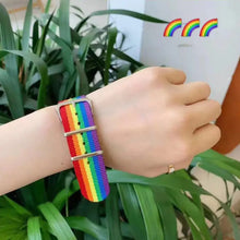 Load image into Gallery viewer, Nepal Rainbow Pride Woven Bracelet