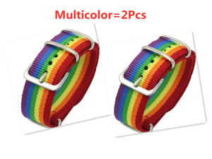 Nepal Rainbow Pride Woven Bracelet - Multicolor-2pcs