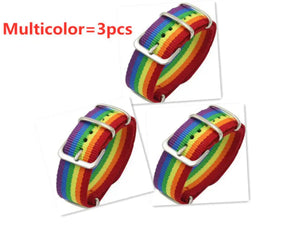 Nepal Rainbow Pride Woven Bracelet - Multicolor-3pcs