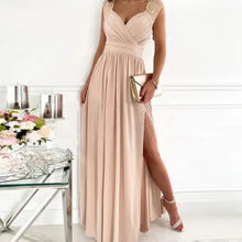 Load image into Gallery viewer, Ombre One Shoulder Cutout Slit Thigh Maxi Dress - 01 Apricot
