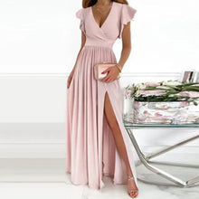 Load image into Gallery viewer, Ombre One Shoulder Cutout Slit Thigh Maxi Dress - 02 Pink /