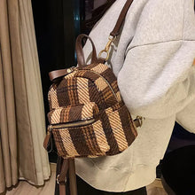 Load image into Gallery viewer, Plaid Large Capacity Stripe Style Fashionable Backpack