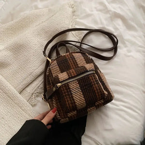 Plaid Large Capacity Stripe Style Fashionable Backpack