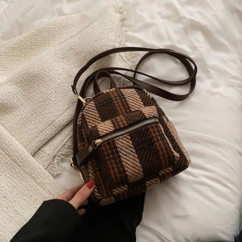 Plaid Large Capacity Stripe Style Fashionable Backpack