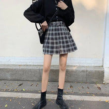Load image into Gallery viewer, Plaid Pleated Grunge Gothic High Waist Skirt