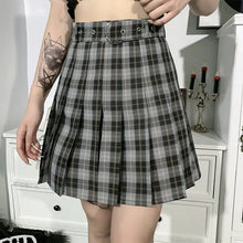 Load image into Gallery viewer, Plaid Pleated Grunge Gothic High Waist Skirt