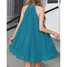 Load image into Gallery viewer, Plain Sleeveless Pleated Flowy Swing Dress