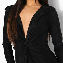 Load image into Gallery viewer, Pleated Polo Collar Blouse Dress