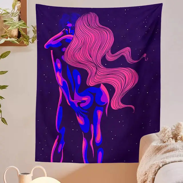 Psychedelic 80s Aesthetic Wall Tapestry - 95X73 / 1