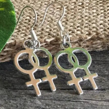 Load image into Gallery viewer, Punk Double Female Symbol Pride Earrings - A 1