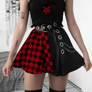 Punk E-Girl Plaid A Line Mini Skirt