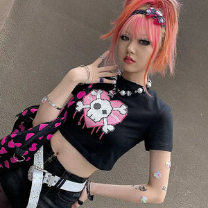 Punk E-girl Skull Shirt