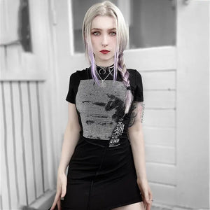 Punk Irregular Black Mini Dress
