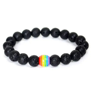 Rainbow Bead Pride Charm Bracelet - 1 / Beads 10mm