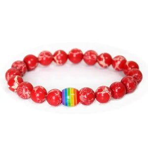Rainbow Bead Pride Charm Bracelet - 10 / Beads 10mm