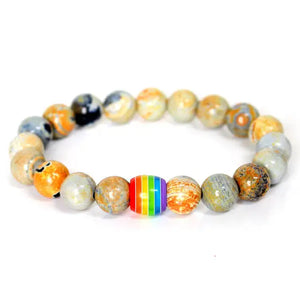 Rainbow Bead Pride Charm Bracelet - 12 / Beads 10mm