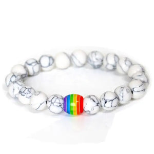 Rainbow Bead Pride Charm Bracelet - 4 / Beads 10mm