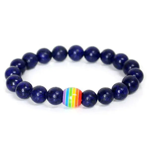 Rainbow Bead Pride Charm Bracelet - 6 / Beads 10mm