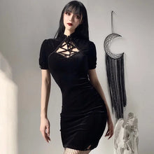 Load image into Gallery viewer, Retro Bandage Gothic Mini Dress