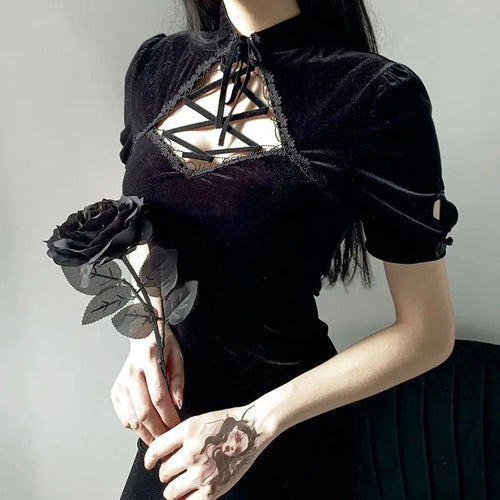 Retro Bandage Gothic Mini Dress