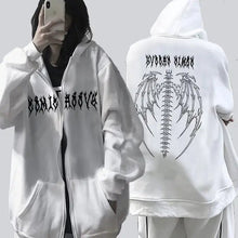 Load image into Gallery viewer, Retro Gothic Oversized Punk Hoodie - Cardigan White / 4XL