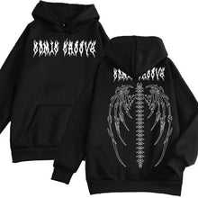 Load image into Gallery viewer, Retro Gothic Oversized Punk Hoodie - Hooded black / 4XL