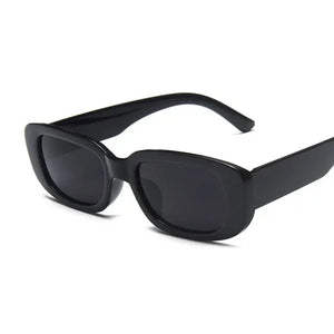 Retro Rectangle Sunglasses - BlackGray